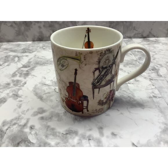 Musical Instrument Design 7 Oz Coffee Mug - Broadway Gift Company - Preowned - Picture 1 of 5